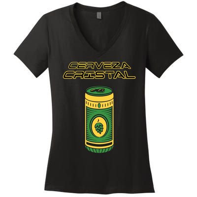 Cerveza Cristal Meme Funny Product Placement Women's V-Neck T-Shirt