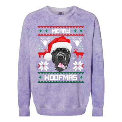 Cane Corso Merry Woofmas Gift For Christmas Clothes Xmas Great Gift Colorblast Crewneck Sweatshirt