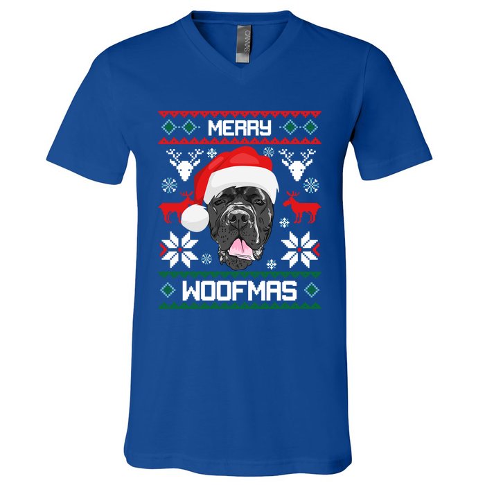 Cane Corso Merry Woofmas Gift For Christmas Clothes Xmas Great Gift V-Neck T-Shirt