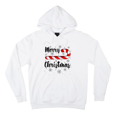 Candy Cane Merry Christmas Red And White Candy Snowflakes Raglan Baseball Hoodie