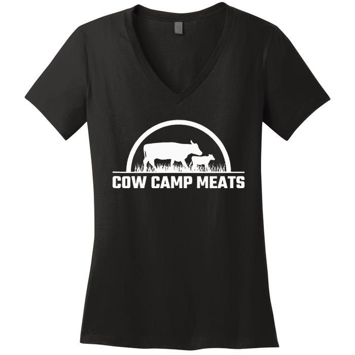 Cow Camp Meats  Women's V-Neck T-Shirt