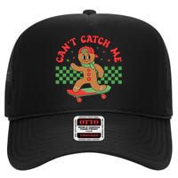 CanT Catch Me Retro Christmas Gingerbread Boy Xmas High Crown Mesh Back Trucker Hat