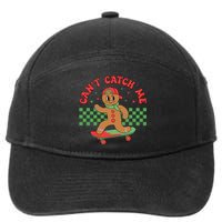 CanT Catch Me Retro Christmas Gingerbread Boy Xmas 7-Panel Snapback Hat