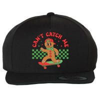 CanT Catch Me Retro Christmas Gingerbread Boy Xmas Wool Snapback Cap