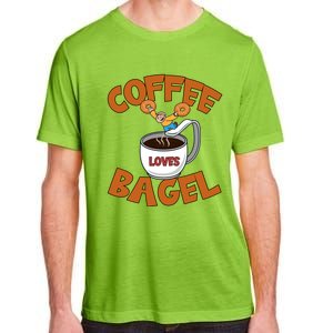 Cute Coffee Mom Loves Bagel Quote And Bagel Lover Gift Adult ChromaSoft Performance T-Shirt