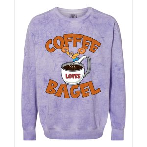 Cute Coffee Mom Loves Bagel Quote And Bagel Lover Gift Colorblast Crewneck Sweatshirt