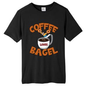 Cute Coffee Mom Loves Bagel Quote And Bagel Lover Gift Tall Fusion ChromaSoft Performance T-Shirt