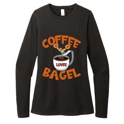 Cute Coffee Mom Loves Bagel Quote And Bagel Lover Gift Womens CVC Long Sleeve Shirt