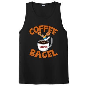 Cute Coffee Mom Loves Bagel Quote And Bagel Lover Gift PosiCharge Competitor Tank