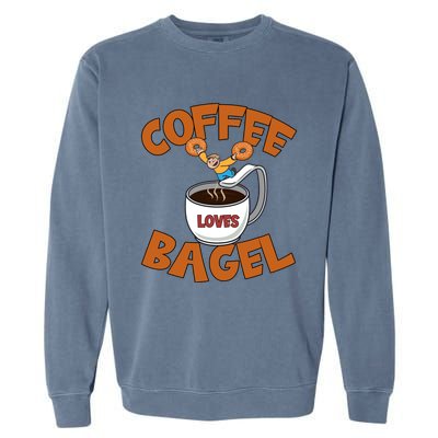 Cute Coffee Mom Loves Bagel Quote And Bagel Lover Gift Garment-Dyed Sweatshirt