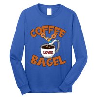 Cute Coffee Mom Loves Bagel Quote And Bagel Lover Gift Long Sleeve Shirt