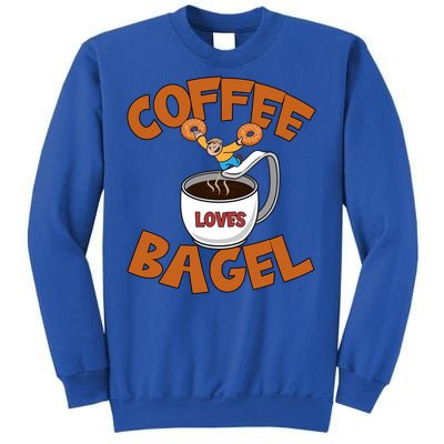 Cute Coffee Mom Loves Bagel Quote And Bagel Lover Gift Sweatshirt