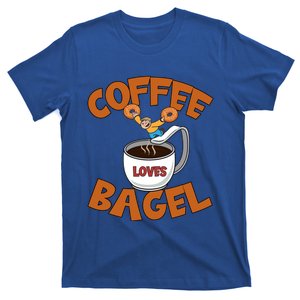 Cute Coffee Mom Loves Bagel Quote And Bagel Lover Gift T-Shirt