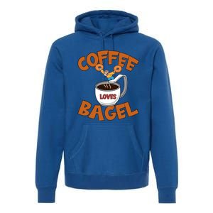 Cute Coffee Mom Loves Bagel Quote And Bagel Lover Gift Premium Hoodie