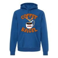 Cute Coffee Mom Loves Bagel Quote And Bagel Lover Gift Premium Hoodie