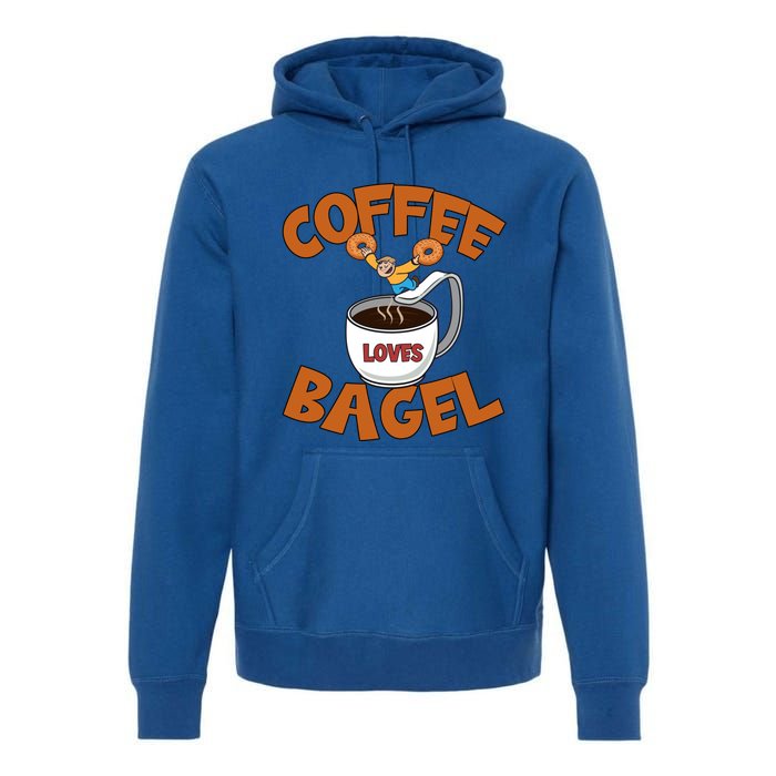 Cute Coffee Mom Loves Bagel Quote And Bagel Lover Gift Premium Hoodie