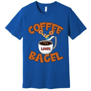 Cute Coffee Mom Loves Bagel Quote And Bagel Lover Gift Premium T-Shirt