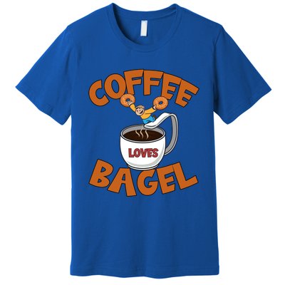 Cute Coffee Mom Loves Bagel Quote And Bagel Lover Gift Premium T-Shirt