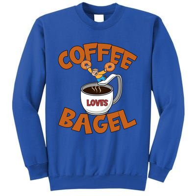 Cute Coffee Mom Loves Bagel Quote And Bagel Lover Gift Tall Sweatshirt