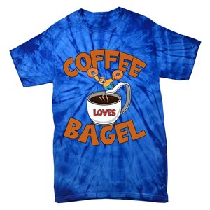 Cute Coffee Mom Loves Bagel Quote And Bagel Lover Gift Tie-Dye T-Shirt