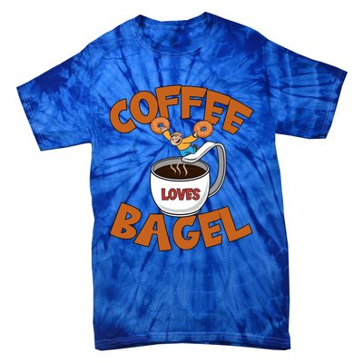 Cute Coffee Mom Loves Bagel Quote And Bagel Lover Gift Tie-Dye T-Shirt