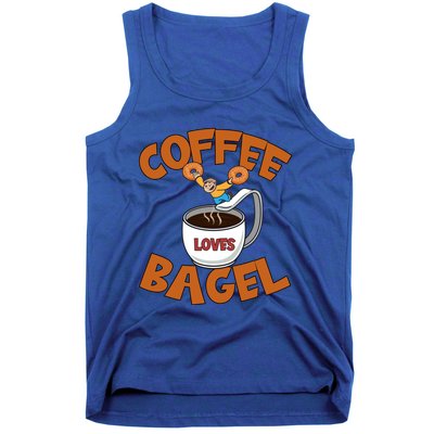 Cute Coffee Mom Loves Bagel Quote And Bagel Lover Gift Tank Top