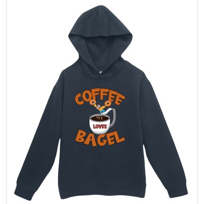 Cute Coffee Mom Loves Bagel Quote And Bagel Lover Gift Urban Pullover Hoodie