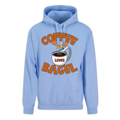 Cute Coffee Mom Loves Bagel Quote And Bagel Lover Gift Unisex Surf Hoodie