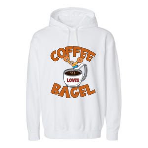 Cute Coffee Mom Loves Bagel Quote And Bagel Lover Gift Garment-Dyed Fleece Hoodie