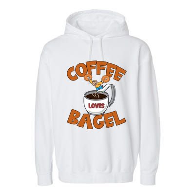 Cute Coffee Mom Loves Bagel Quote And Bagel Lover Gift Garment-Dyed Fleece Hoodie