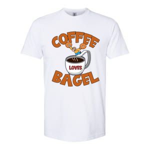 Cute Coffee Mom Loves Bagel Quote And Bagel Lover Gift Softstyle CVC T-Shirt