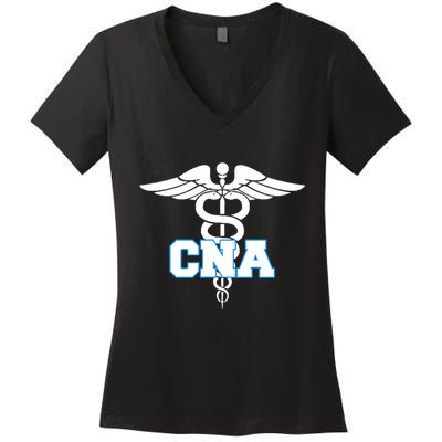 Cna Caduceus Medical Symbol Nurse Gifts Women's V-Neck T-Shirt