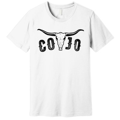 Cojo Country Music Cow Skull, Western Bull Skull Premium T-Shirt