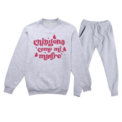 Chingona Como Mi Madre Premium Crewneck Sweatsuit Set