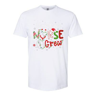 Cardiac Christmas Nurse Crew Funny Nursing Christmas Pattern Softstyle CVC T-Shirt