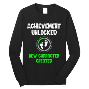 Character Created New Dad Pregnancy Announcement Gamer Long Sleeve Shirt