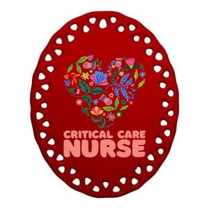 Critical Care Nurse Cute Gift Ceramic Oval Ornament