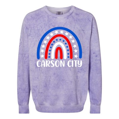 Carson City Nevada Meaningful Gift I Love Carson City Usa Gift Colorblast Crewneck Sweatshirt