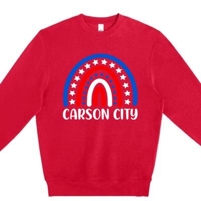 Carson City Nevada Meaningful Gift I Love Carson City Usa Gift Premium Crewneck Sweatshirt