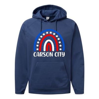 Carson City Nevada Meaningful Gift I Love Carson City Usa Gift Performance Fleece Hoodie