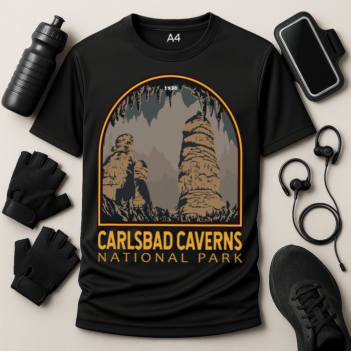 Carlsbad Caverns National Park Vintage Emblem Performance Shirt
