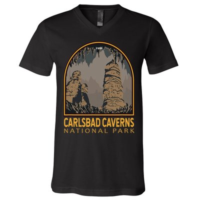 Carlsbad Caverns National Park Vintage Emblem V-Neck T-Shirt
