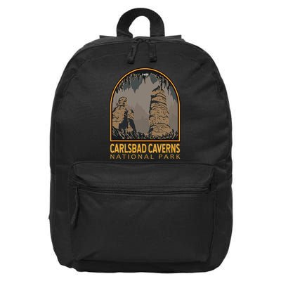 Carlsbad Caverns National Park Vintage Emblem 16 in Basic Backpack