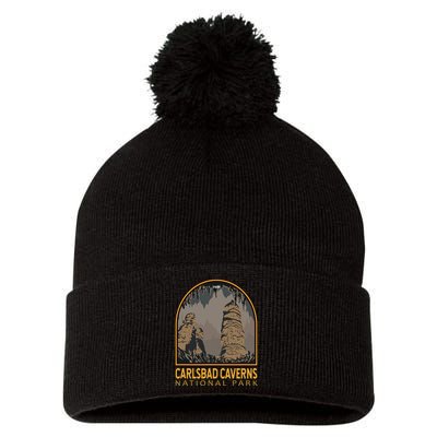 Carlsbad Caverns National Park Vintage Emblem Pom Pom 12in Knit Beanie