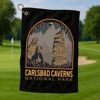 Carlsbad Caverns National Park Vintage Emblem Golf Towel