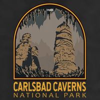 Carlsbad Caverns National Park Vintage Emblem Golf Towel