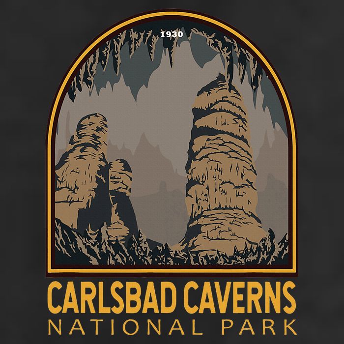 Carlsbad Caverns National Park Vintage Emblem Golf Towel