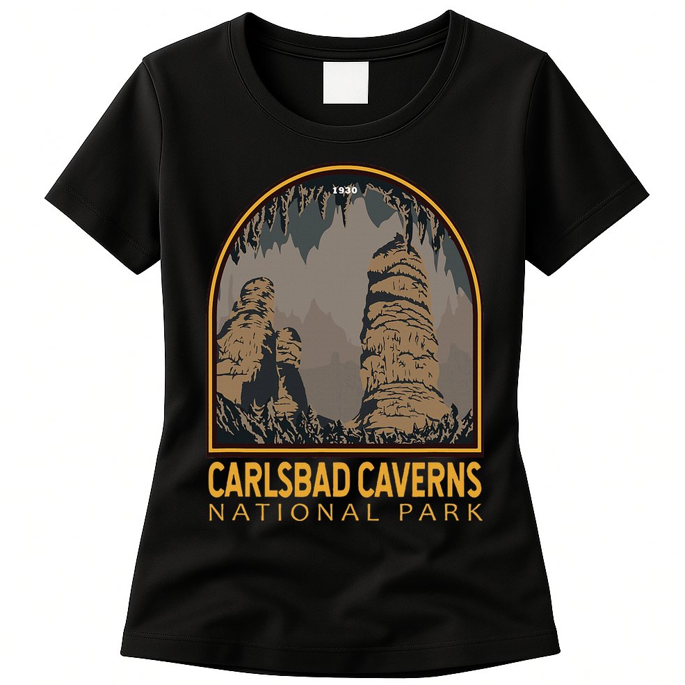 Carlsbad Caverns National Park Vintage Emblem Womens T-Shirt
