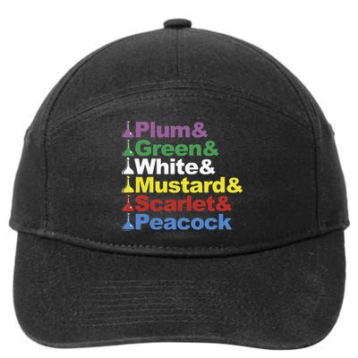 Clue Character Name Stack Game Pieces 7-Panel Snapback Hat