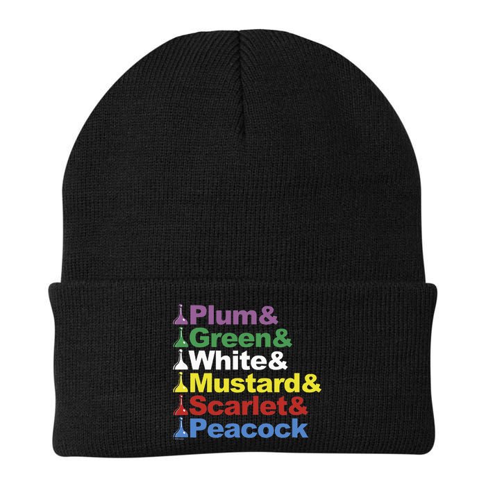 Clue Character Name Stack Game Pieces Knit Cap Winter Beanie